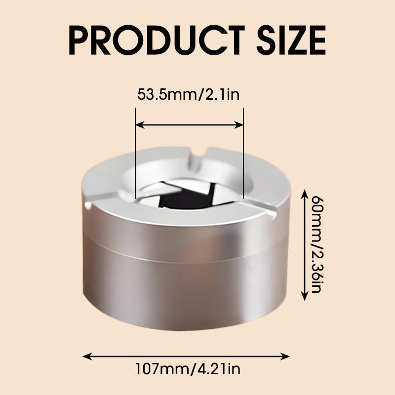360° Stainless Steel Ashtray with Twist Lid | Stornfield