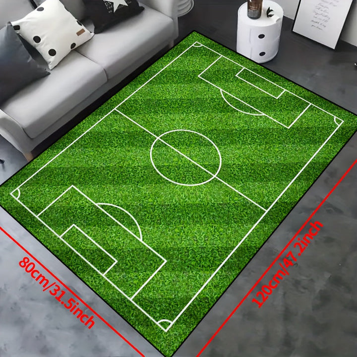 Stornfield | Football Field Pattern Rug - Non-Slip Washable Living Room Rugs for Living Room, Bedroom, Garden, or Playroom