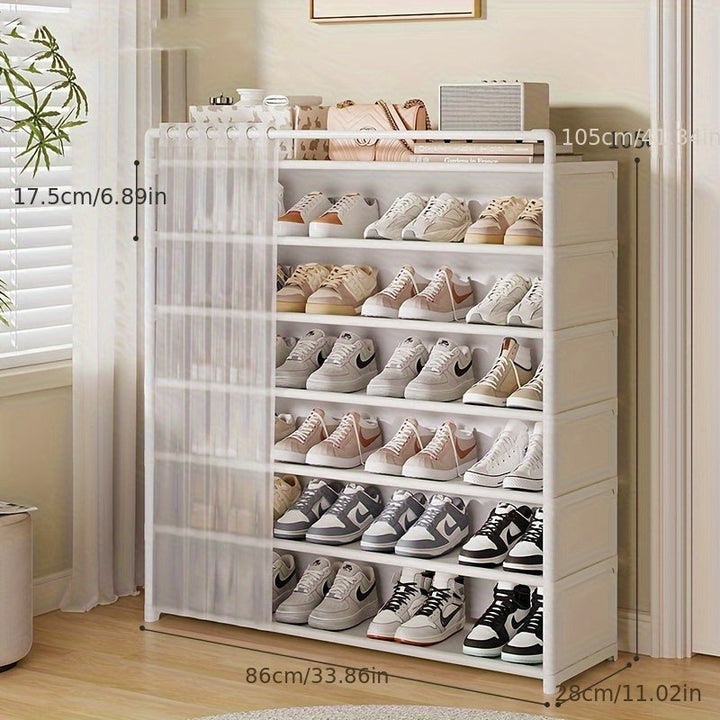 Foldable shoe rack with dust protection 4–7 levels | Stornfield