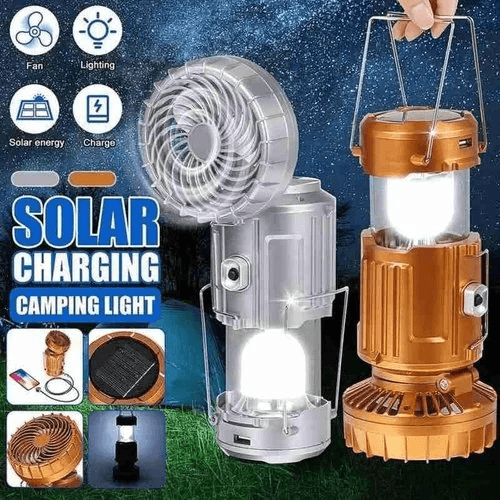 Portable Stretchable Solar Lithium Battery Electric Fan + Emergency Light | Stornfield