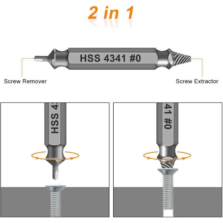 Universal Screw Extractor Set with Dual-Ended Bits Stornfield