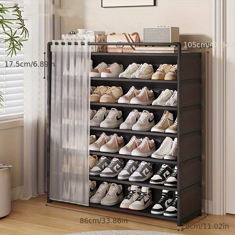 Foldable shoe rack with dust protection 4–7 levels | Stornfield