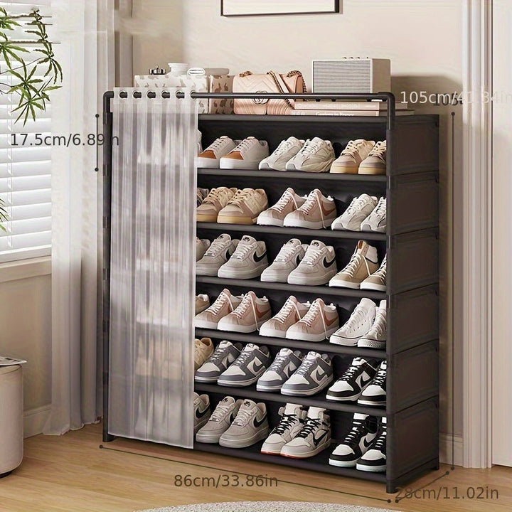 Foldable shoe rack with dust protection 4–7 levels | Stornfield