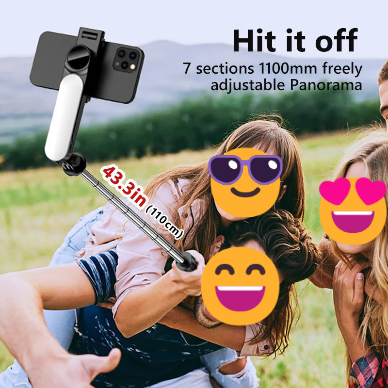 Ultra Foldable Built-In Lighting Selfie Stick Tripod | Stornfield