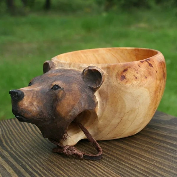Stornfield | Wooden Mug - WildSip - Hand-Crafted Animal Design - Adventurous Hydration