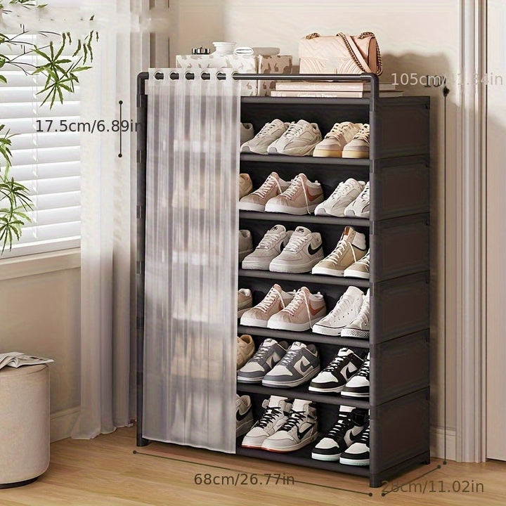 Foldable shoe rack with dust protection 4–7 levels | Stornfield