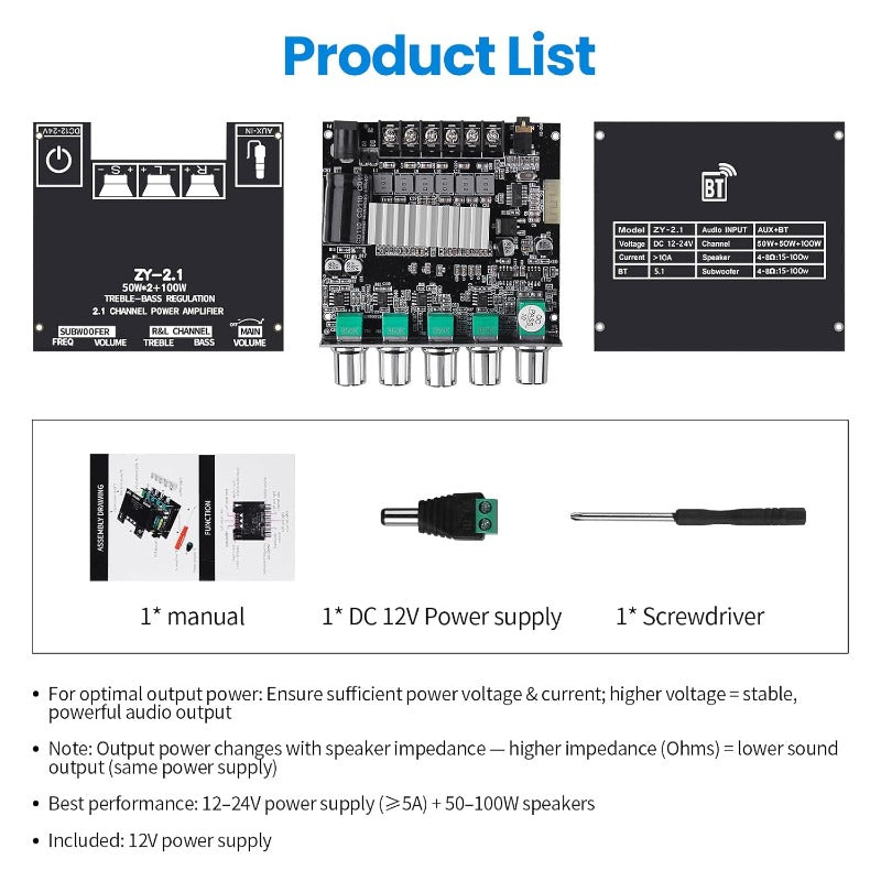 2.1 Channel Bluetooth Amplifier Board Stornfield