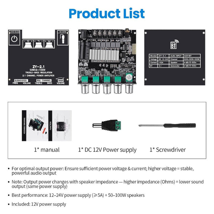 2.1 Channel Bluetooth Amplifier Board Stornfield