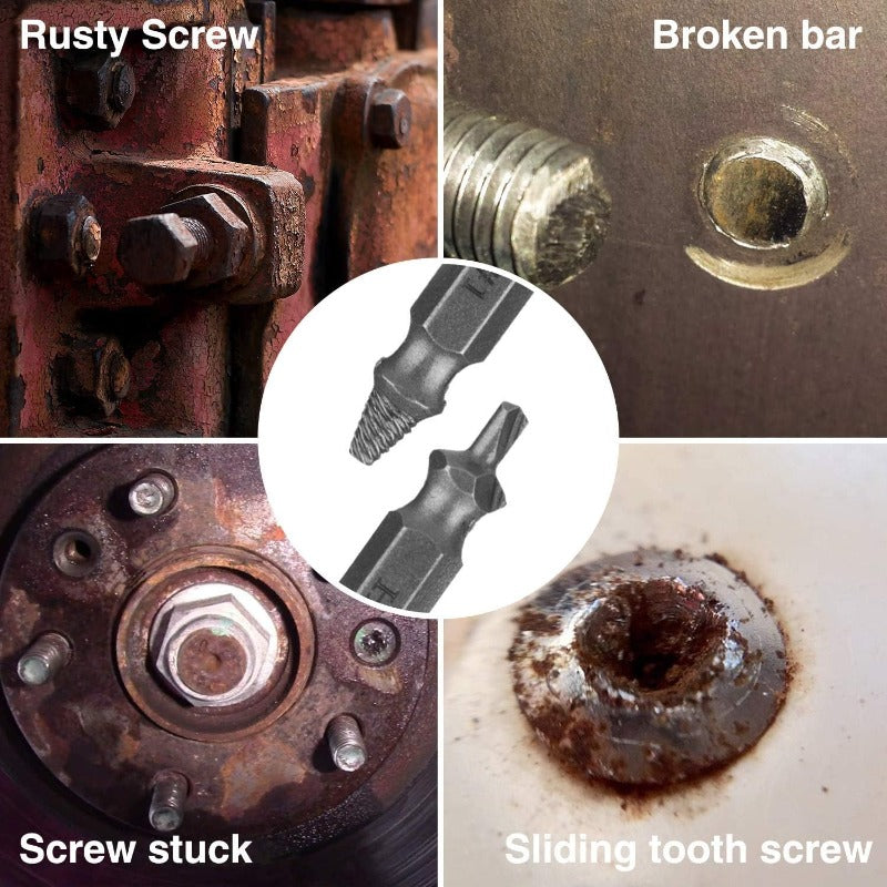 Universal Screw Extractor Set with Dual-Ended Bits Stornfield