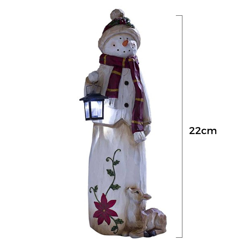 Woodland Snowman with Solar Lantern | Stornfield