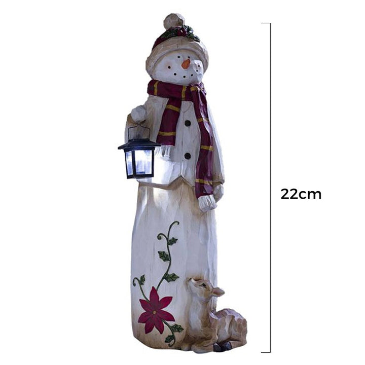 Woodland Snowman with Solar Lantern | Stornfield