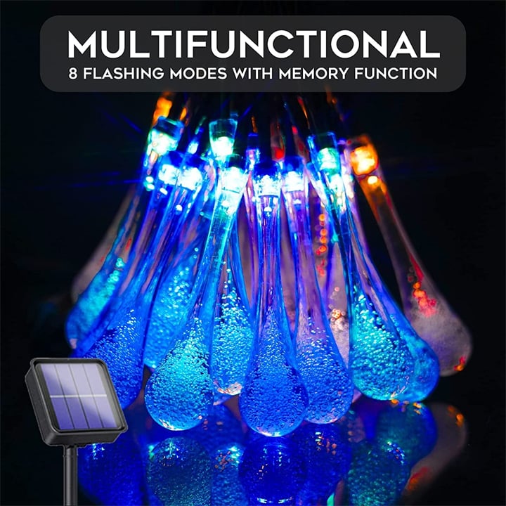 8 Modes Water Drop Solar Lights | Stornfield