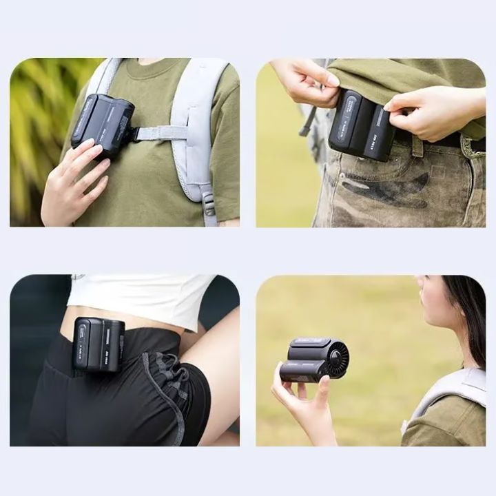 Portable Belt Fan with Clip – Quiet, Cordless for On-the-Go | Stornfield