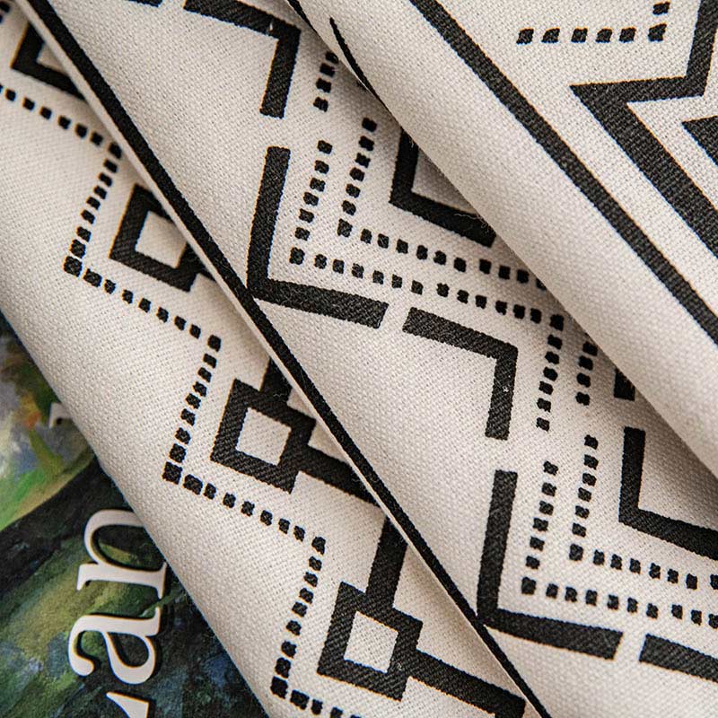 Geometric Tassel Curtain Semi Blackout Drapes in Cotton Blend | Stornfield