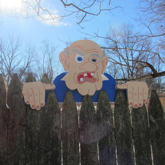 Stornfield | Fence Decoration Nosy Old Man and Lady Garden Yard Art