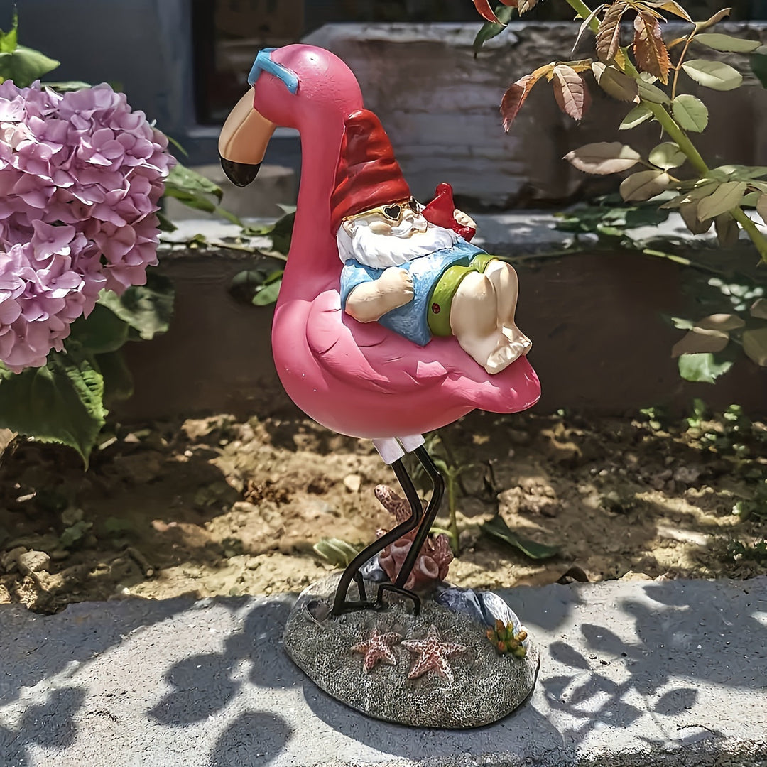 Stornfield | Relaxing Flamingo Garden Gnome Statue