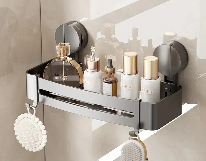 AquaGrip – Luxury Suction Cup Bath Shelf, No Drilling Required Stornfield