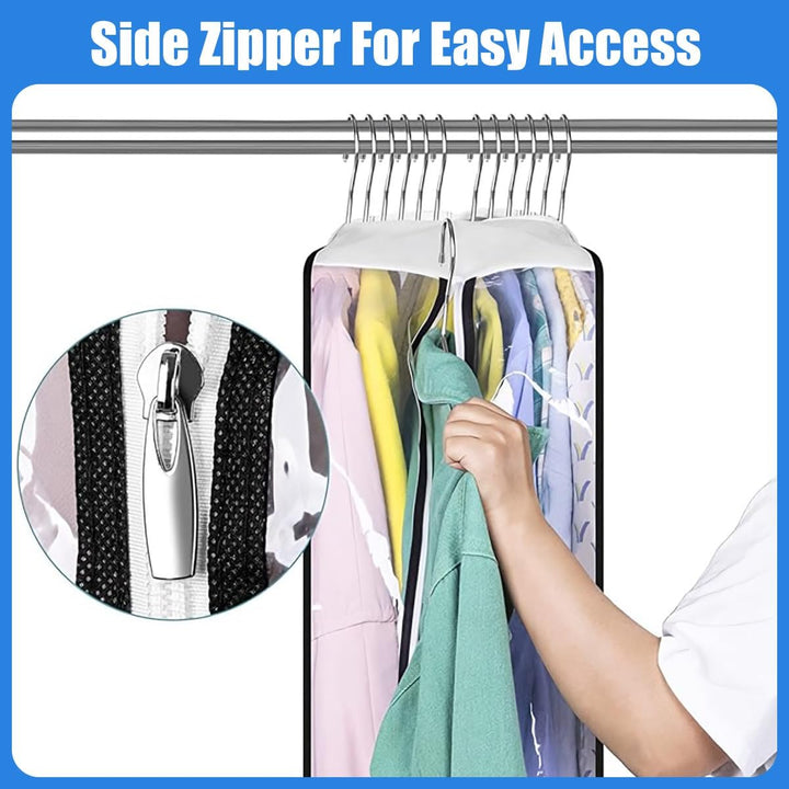 Transparent Garment Covers with Inserts – 6-Pack Side Zipper Storage Covers | Stornfield
