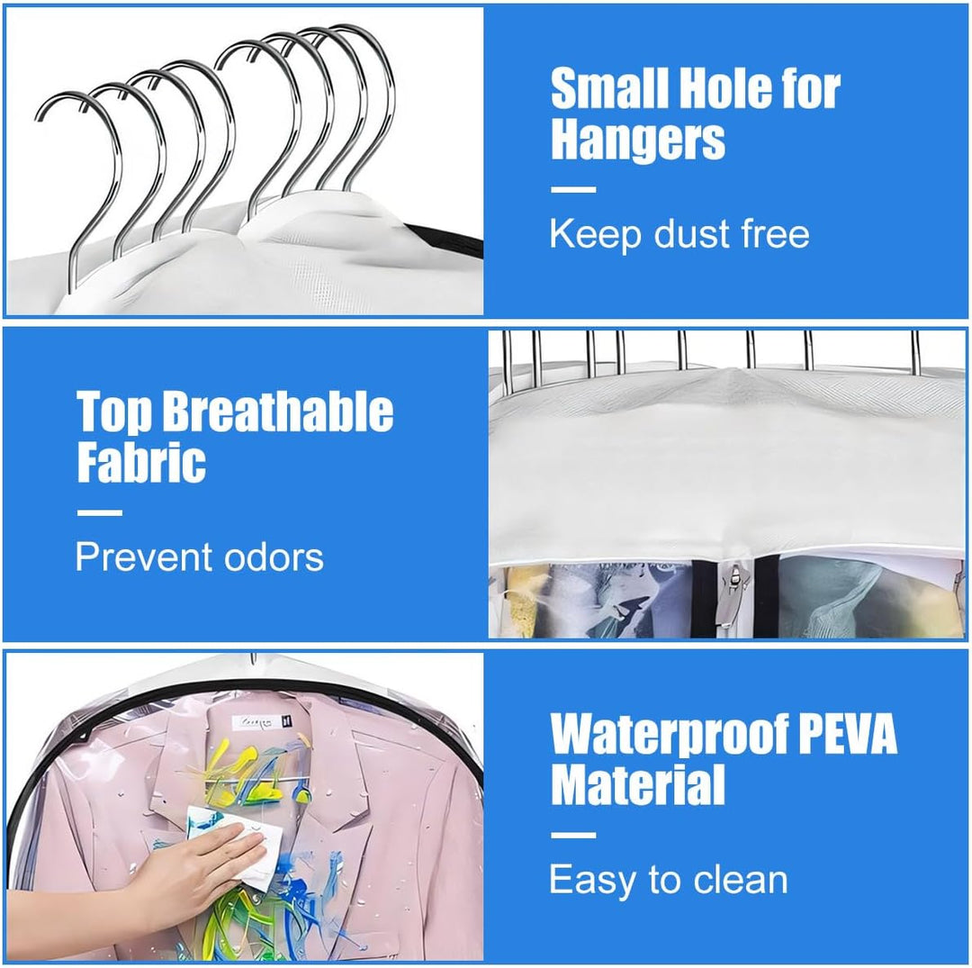 Transparent Garment Covers with Inserts – 6-Pack Side Zipper Storage Covers | Stornfield