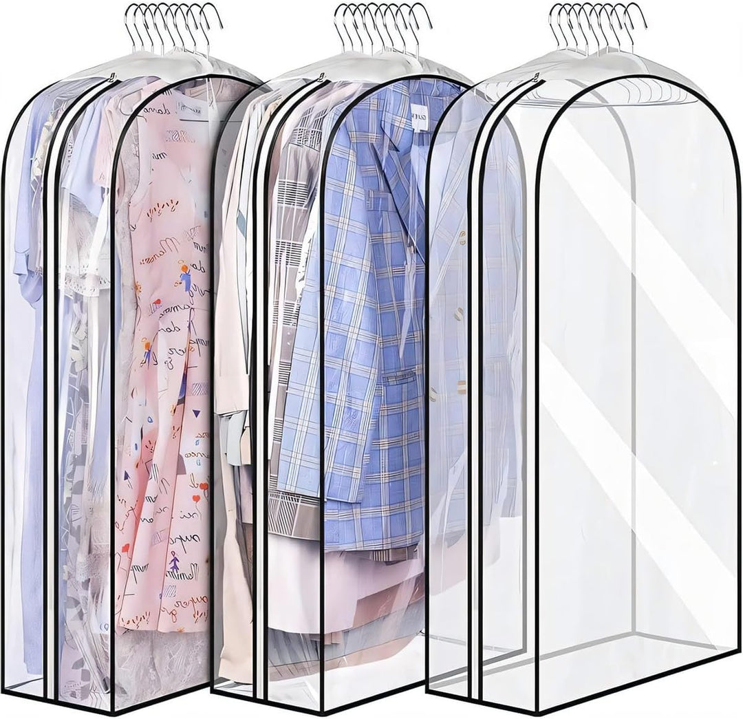 Transparent Garment Covers with Inserts – 6-Pack Side Zipper Storage Covers | Stornfield