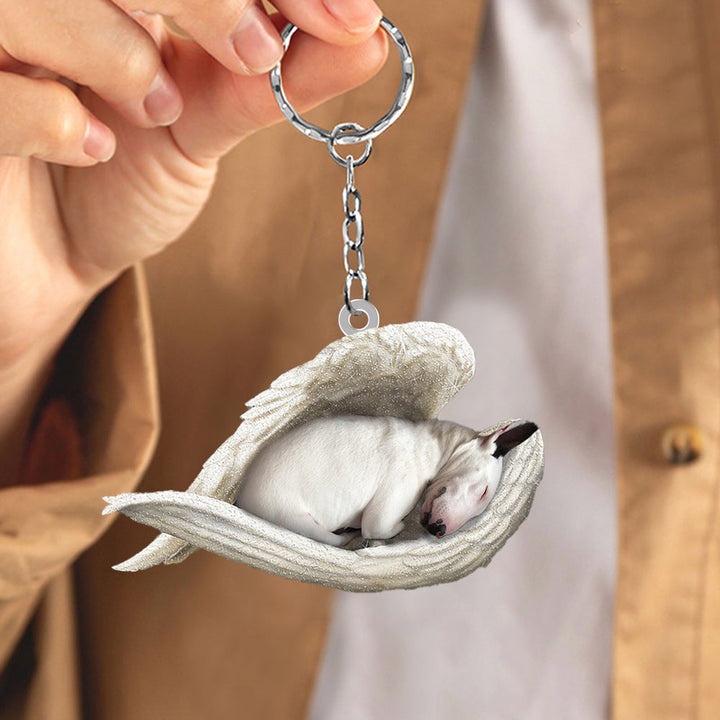 Stornfield | Bull Terrier Sleeping Angel Acrylic Keychain