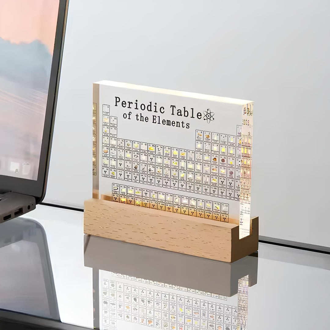 Illuminated Periodic Table with Real Elements - Elementa | Stornfield