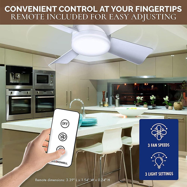 2-in-1 LED Ceiling Fan Light with Remote Control, E27/B22 Base | Stornfield