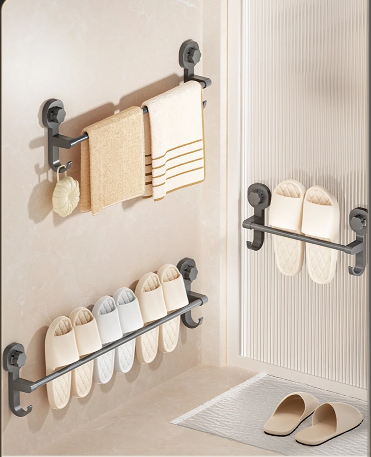 MagnaGrip Power Suction Cup Towel Holder – Black self-adhesive towel holder without drilling Stornfield
