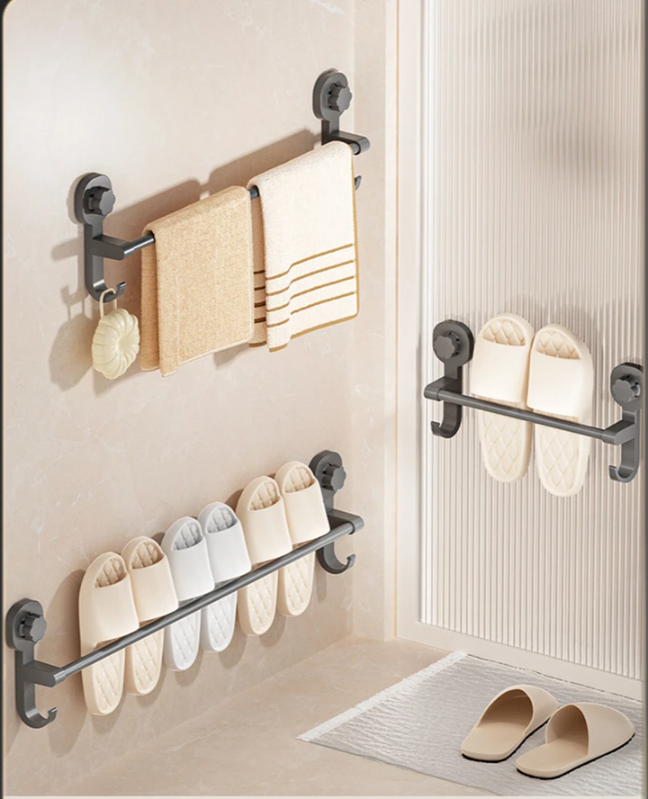 MagnaGrip Power Suction Cup Towel Holder – Black self-adhesive towel holder without drilling Stornfield