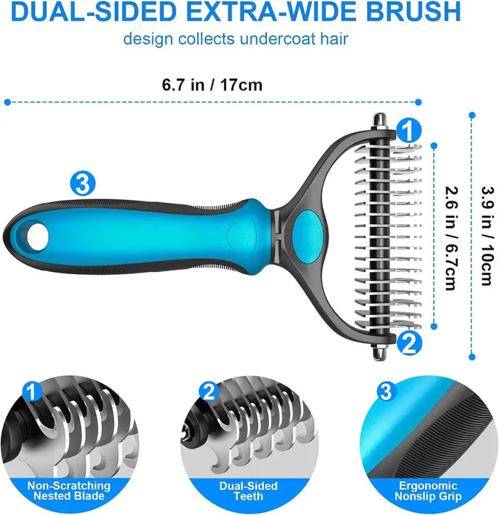 Double-sided pet grooming brush - End the hair chaos and enjoy quiet, cozy cuddle hours | Stornfield