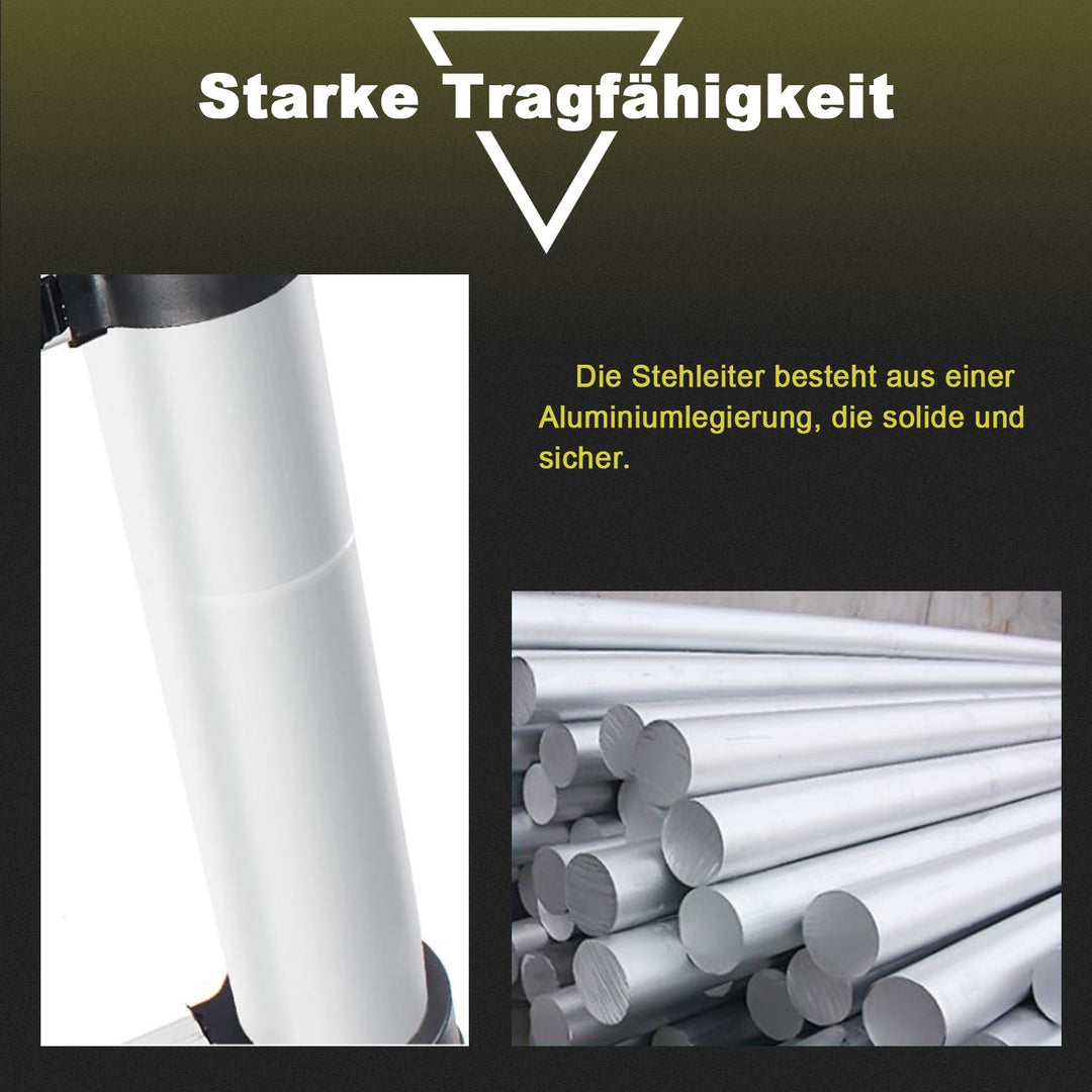 Telescopic Ladder Aluminum Load capacity up to 150kg 2.6m-5m | Stornfield