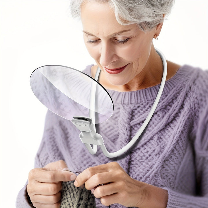 Stornfield | 5X Magnifying Glass Pro – Hands-Free Adjustable Neck Magnifier for Reading, Crafts & Seniors