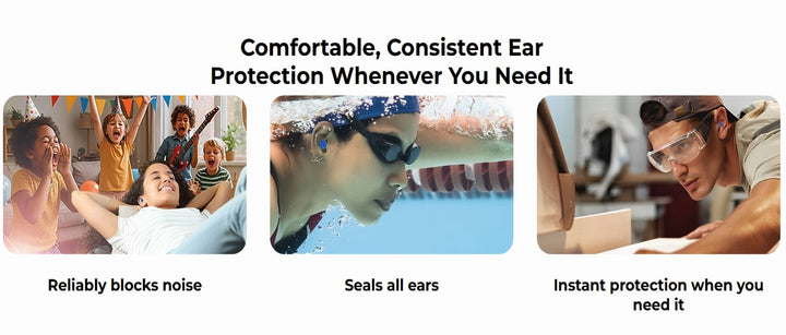 Stornfield | Reusable Inflatable Earplugs | Noise Cancelling & Waterproof | Medical Silicone | 35dB