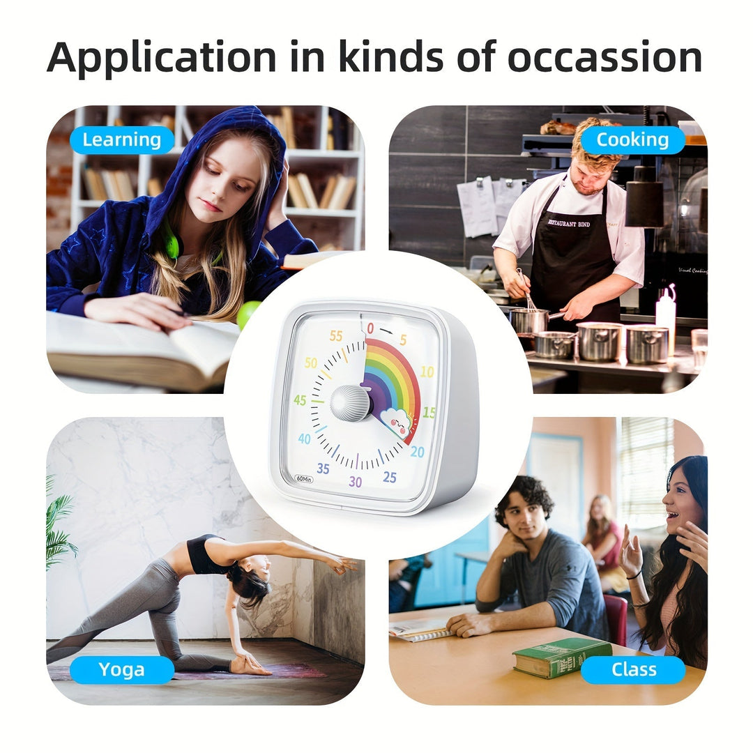 Rainbow Time Management Timer – Visual 60-Minute Countdown Timer for Study, Work, and Home | Stornfield