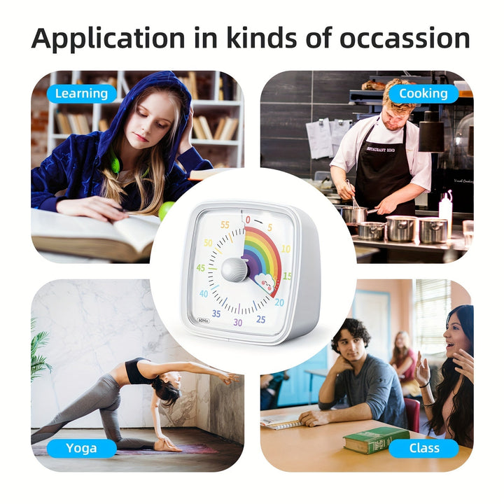 Rainbow Time Management Timer – Visual 60-Minute Countdown Timer for Study, Work, and Home | Stornfield