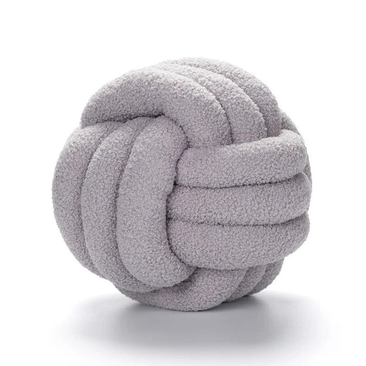 Decorative Knotted Teddy Ball Soft Cushion - 100% Wool, Round | Stornfield