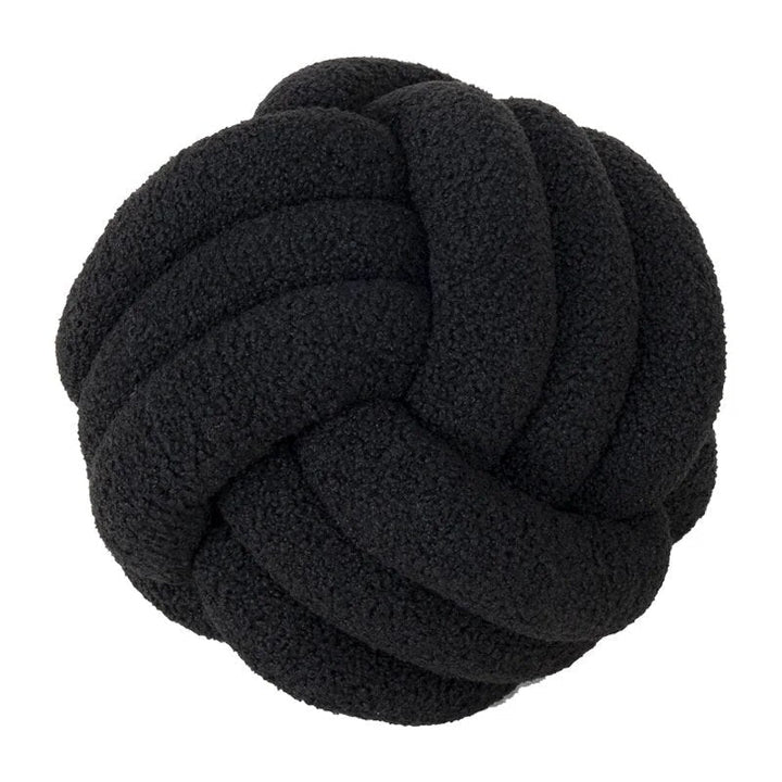 Decorative Knotted Teddy Ball Soft Cushion - 100% Wool, Round | Stornfield