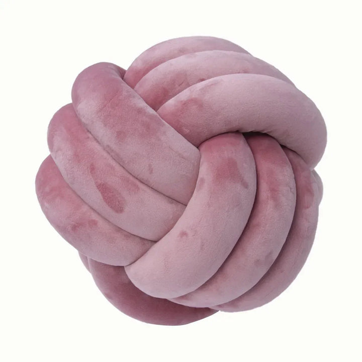 Stornfield | Decorative and Soft Cushion with Knotted Ball in Suede Look