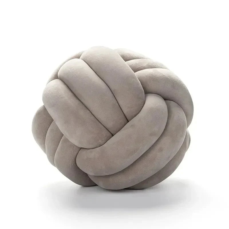 Stornfield | Decorative and Soft Cushion with Knotted Ball in Suede Look