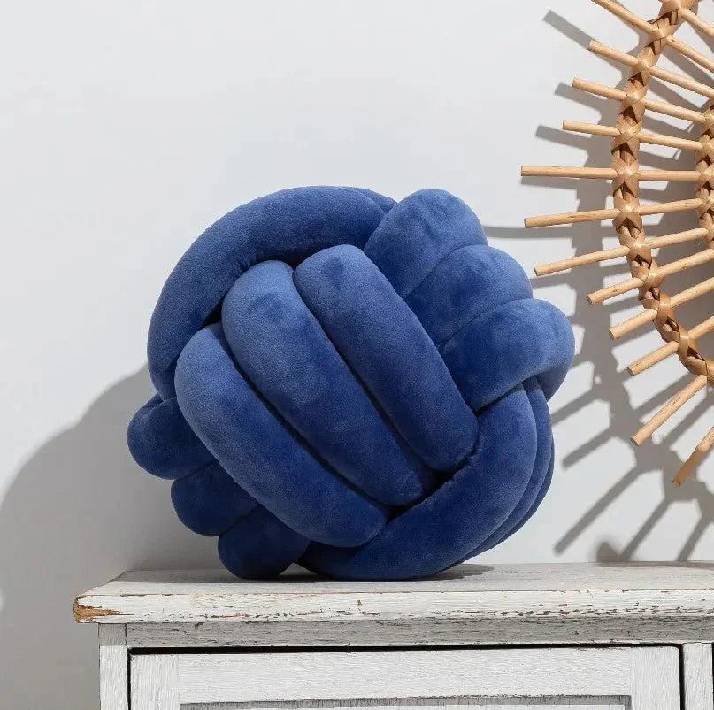Stornfield | Decorative and Soft Cushion with Knotted Ball in Suede Look