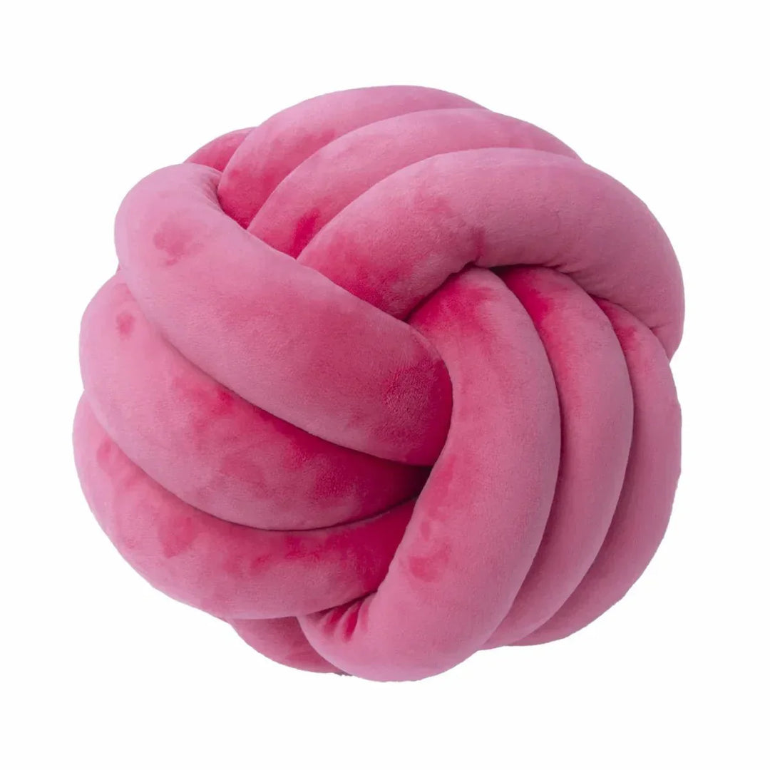Stornfield | Decorative and Soft Cushion with Knotted Ball in Suede Look
