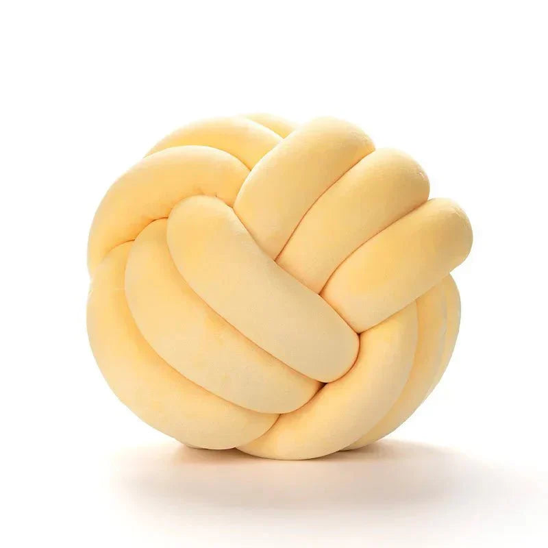 Stornfield | Decorative and Soft Cushion with Knotted Ball in Suede Look