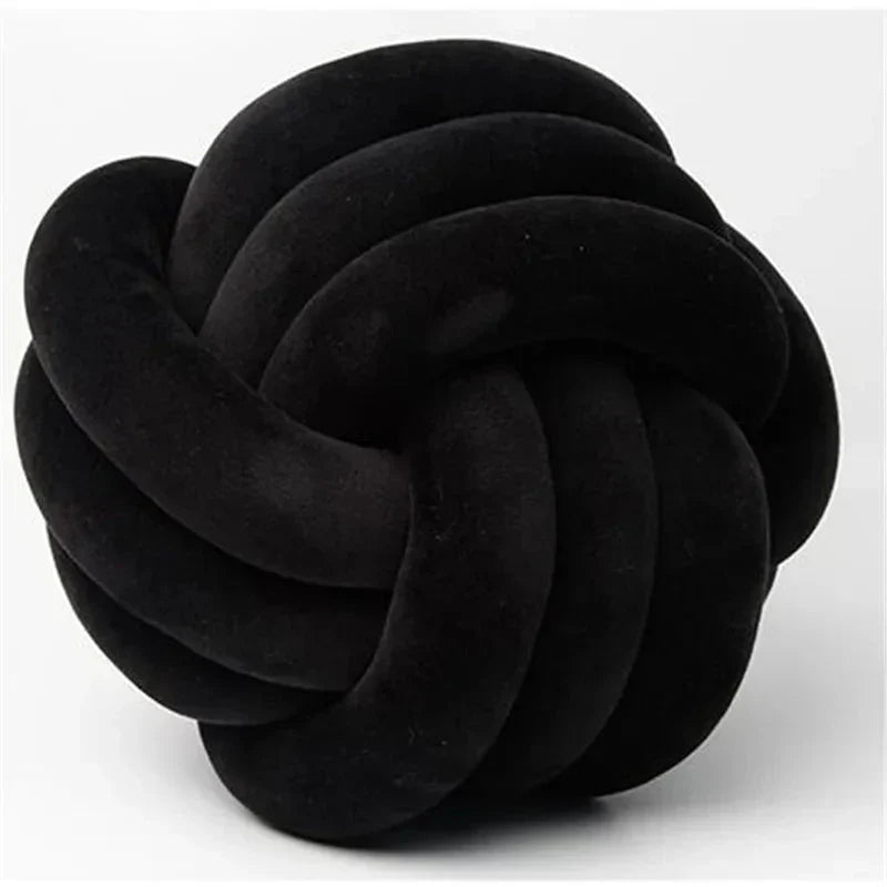 Stornfield | Decorative and Soft Cushion with Knotted Ball in Suede Look