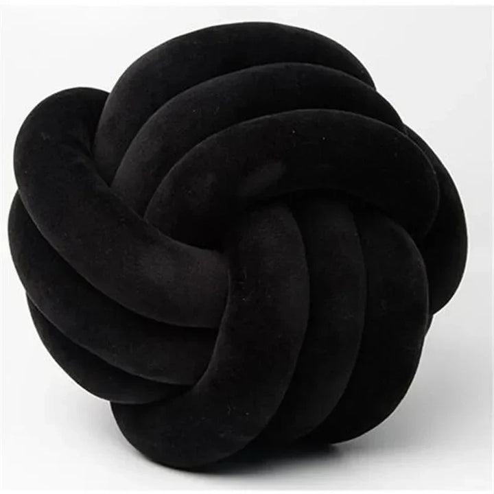 Stornfield | Decorative and Soft Cushion with Knotted Ball in Suede Look