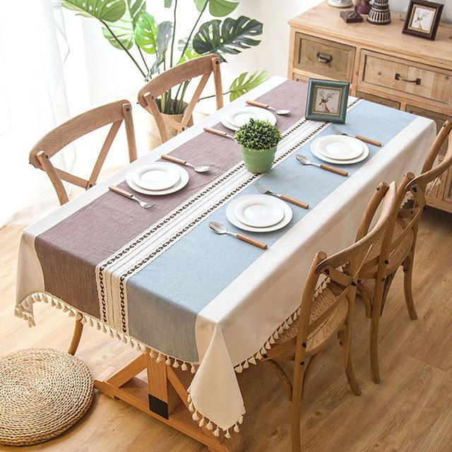 Decorative Linen Tablecloth With Tassel | Stornfield