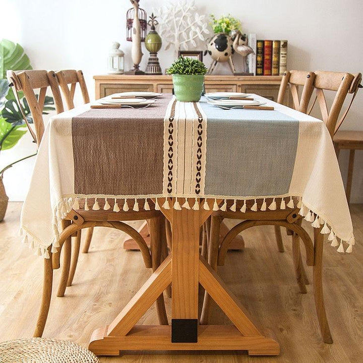 Decorative Linen Tablecloth With Tassel | Stornfield