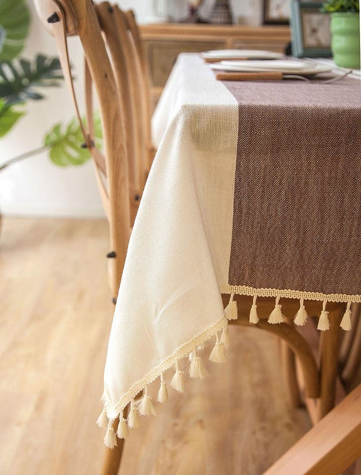 Decorative Linen Tablecloth With Tassel | Stornfield