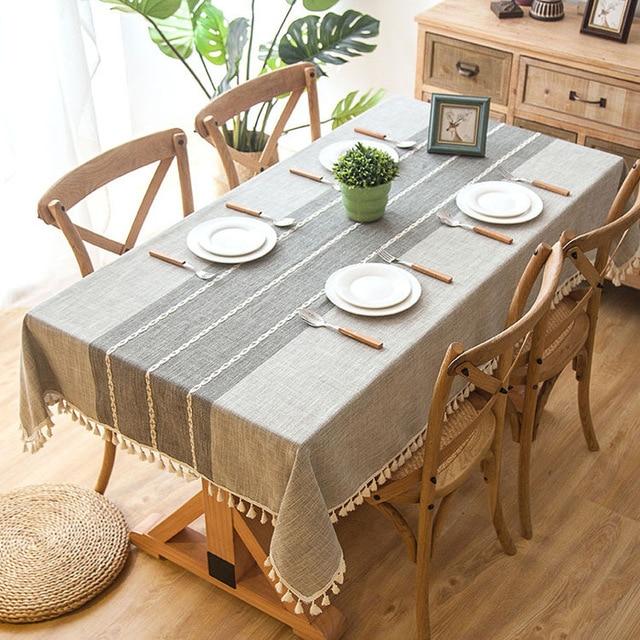 Decorative Linen Tablecloth With Tassel | Stornfield
