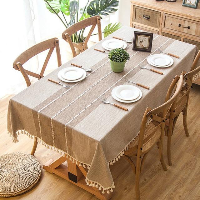 Decorative Linen Tablecloth With Tassel | Stornfield