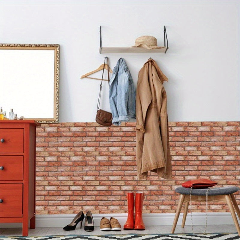 Self-adhesive 3D wall panels with brick and wood texture | Stornfield